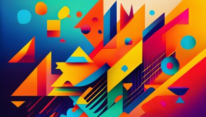 abstract geometric shapes silhouette design in vibrant colors