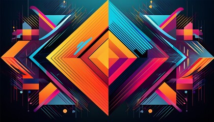 abstract geometric silhouette with vibrant color accents