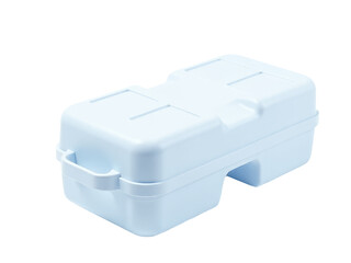 A white plastic box with two separate compartments ideal for organizing small items