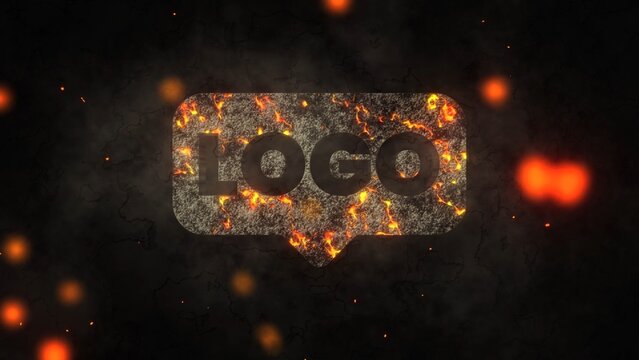 Grungy Medieval Fire Cracking Ember Logo Reveal