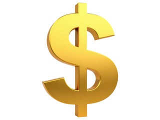 Obraz premium A simple design featuring a golden dollar sign on a white background, ideal for use in financial or economic contexts