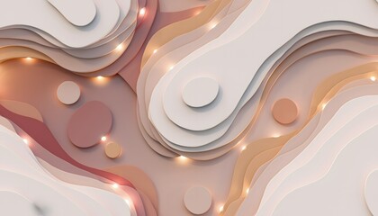 Warm Self-Care Concept with Abstract Soft Shapes and Gentle Glowing Light for Relaxing Atmosphere