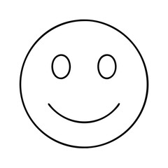 Fototapeta premium Simple outline drawing of a happy smiley face on a plain white background Vector