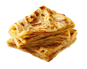 Stack of paratha on a black background indian flatbread layers golden brown