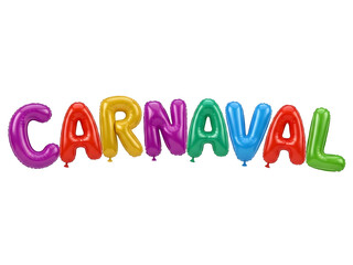 Colorful carnival letters spelling CARNAVA with festive party decoration representing celebration festival and joyful event concept