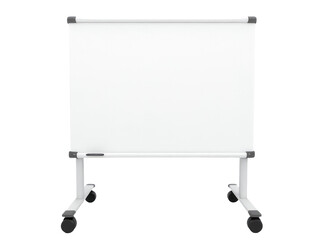 Fototapeta premium Portable writing desk on wheels with a smooth white surface for note-taking and creative work