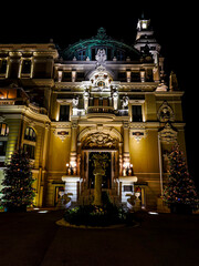 A view of the Christmas display on the side entrance of Monaco Casino