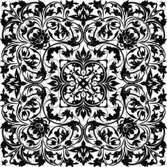 Fototapeta premium Ramadan kareem eid mubarak wishes with beautiful floral pattern design