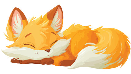 Obraz premium Adorable Cartoon Fox Illustration on White Background for Graphic Design Projects