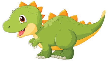 Fototapeta premium Adorable Baby Dinosaur Cartoon Vector with Outline Isolated