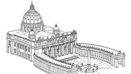 Obraz premium St. Peter's Basilica Vatican City architecture.