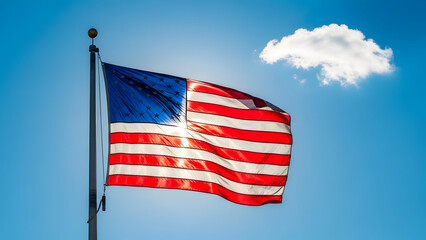 Fototapeta premium Celebrating national freedom day usa with the american flag waving high