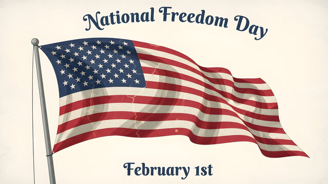 National freedom day usa celebrated on february 1st american flag