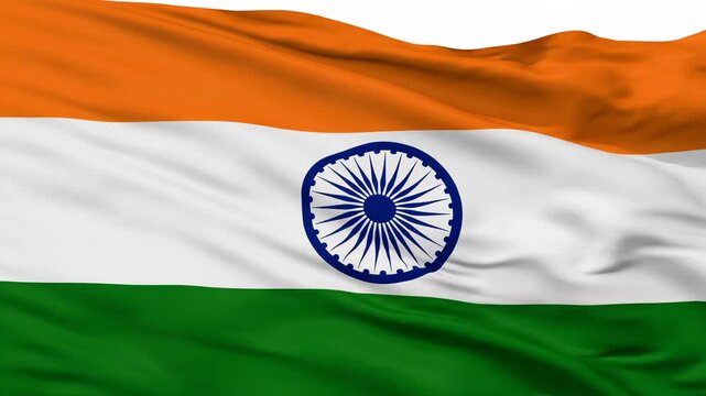 Indian national flag waving in the wind 4K video