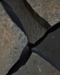 Ash Gray Volcanic Basalt Stone Texture Flat Lay Background for Natural Design