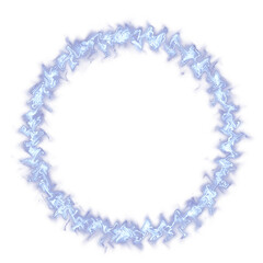 Obraz premium Blue ice circle fiery energy effect isolated on white background