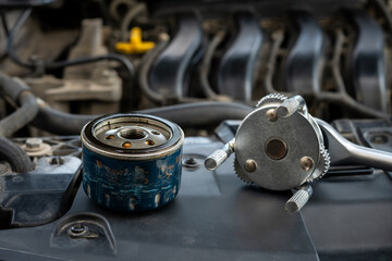 Filter removal wrench and old oil filter