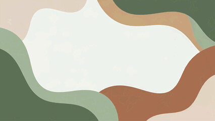 Abstract shapes in earthy tones create a natural background pattern
