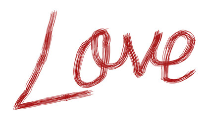 Love Word Art in Rough Sketch Style