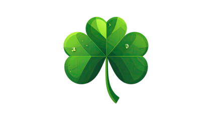 Digitally created, detailed shamrock illustration set against a stark black background