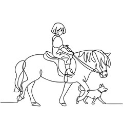 A girl rides a pony, park, walk