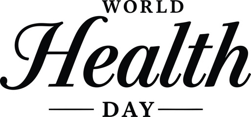 World Health Day logo with text on transparent background for health awareness campaigns