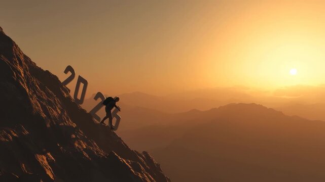 New Year 2026 Goal and Strategy Concept on Mountain Peak