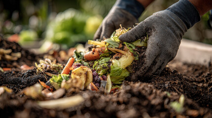 Transforming Food Waste into Nutrient-Rich Soil: Eco-Friendly Backyard Gardening in Soft Natural Light