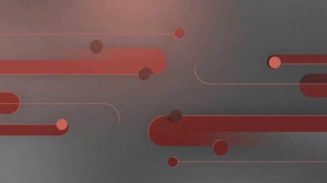 Neutral red and gray colors, modern corporate abstract animation, clean background, smooth minimalist movement, professional lighting, with empty space, no text, no logo, looping video without pause.