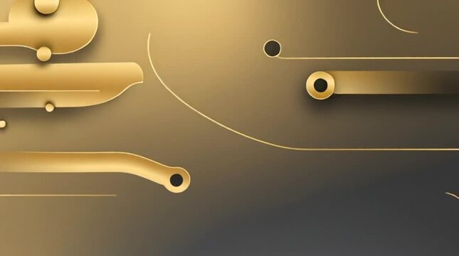 Neutral gold and gray colors, modern corporate abstract animation, clean background, smooth minimalist movement, professional lighting, with empty space, no text, no logo, looping video without pause.