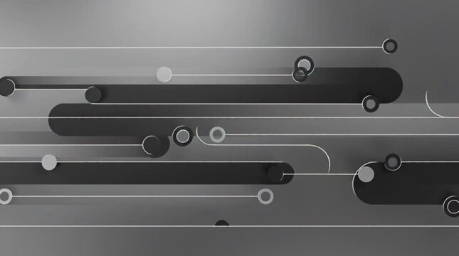Neutral black and gray colors, modern corporate abstract animation, clean background, smooth minimalist movement, professional lighting, with empty space, no text, no logo, looping video without pause