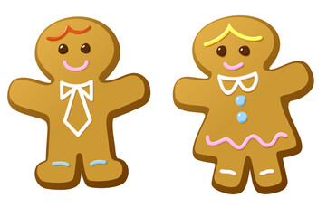 Gingerbread people boy and girl