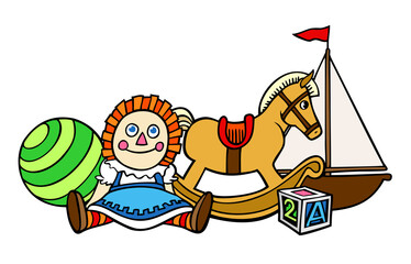 Old fashioned traditional toys