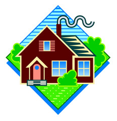 Real Estate Emblem of a House 