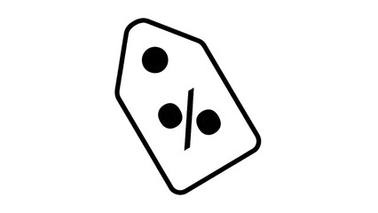 Vector illustration of a discount price tag with percentage sign, sale promotion concept, on transparent background