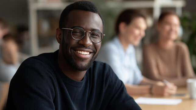 Faceless colleagues from different cultures working together in meeting smiling sharing insights diverse teamwork multicultural collaboration inclusive workplace - Powered by Adobe