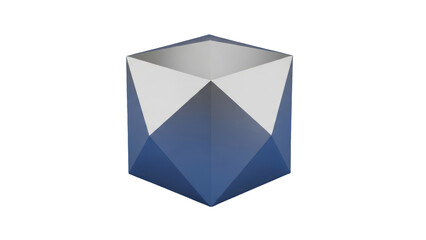 Geometric cube shape isolated on transparent background