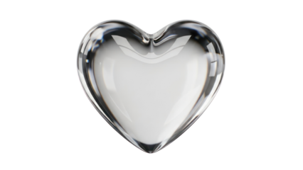 Crystal heart shape isolated on transparent background