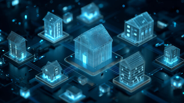 conceptual image of a glowing blockchain ledger surrounded by diverse assets like real estate and stocks, highlighting tokenization and investment strategies