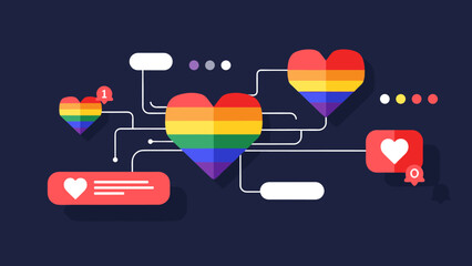 A simple and bold illustration of a heart symbol on a dark background, conveying love and appreciation in a modern style.