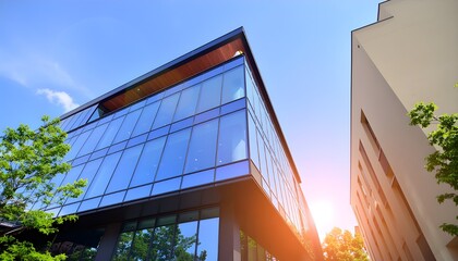 modern office building with blue sky