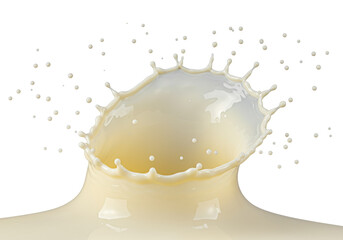 spectacular macro, extreme close-up of a highly viscous, glossy molten white chocolate liquid explosion forming perfect crowns against a transparent background. concept for confectionery advertising