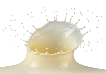 spectacular macro, extreme close-up of a highly viscous, glossy molten white chocolate liquid explosion forming perfect crowns against a transparent background. concept for confectionery advertising