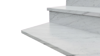 Marble stairs detail isolated on transparent background