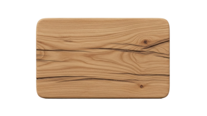 Wooden Cutting Board Isolated on Transparent Background