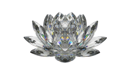 Crystal Lotus Flower Isolated on Transparent Background