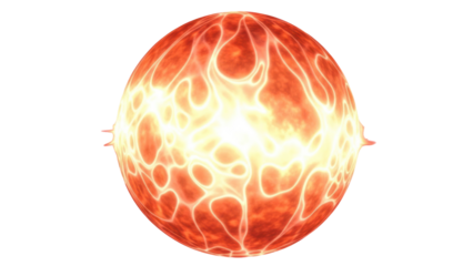 Glowing Plasma Sphere Isolated on Transparent Background