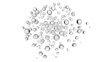 Bubbles cluster isolated on transparent background