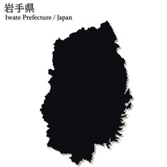 イラスト素材：日本地図　岩手県ベクターイラストマップ