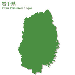 イラスト素材：日本地図　岩手県ベクターイラストマップ